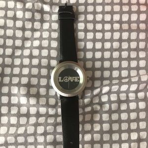 Lucky brand “LOVE” black leather watch